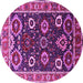 Round Oriental Pink Industrial Rug, urb1790pnk