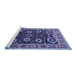Sideview of Machine Washable Oriental Blue Industrial Rug, wshurb1790blu