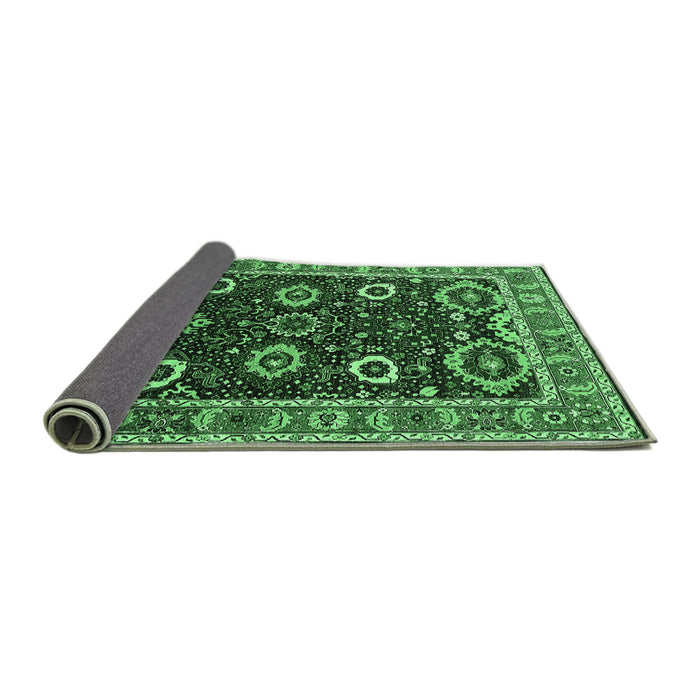 Sideview of Oriental Emerald Green Industrial Rug, urb1790emgrn