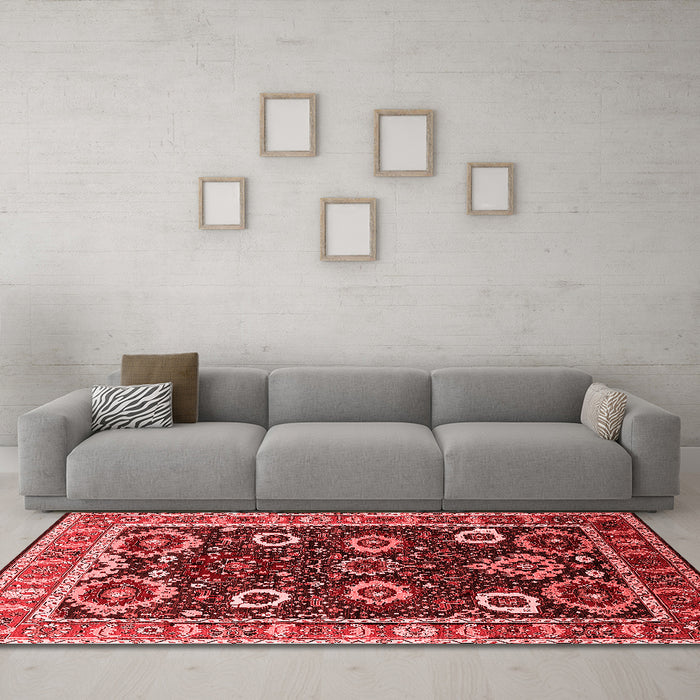 Industrial Red Washable Rugs