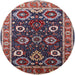 Round Mid-Century Modern Rosy Brown Pink Oriental Rug, urb1790