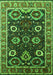 Machine Washable Oriental Green Industrial Area Rugs, wshurb1790grn