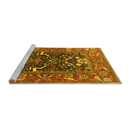 Sideview of Machine Washable Oriental Yellow Industrial Rug, wshurb1791yw