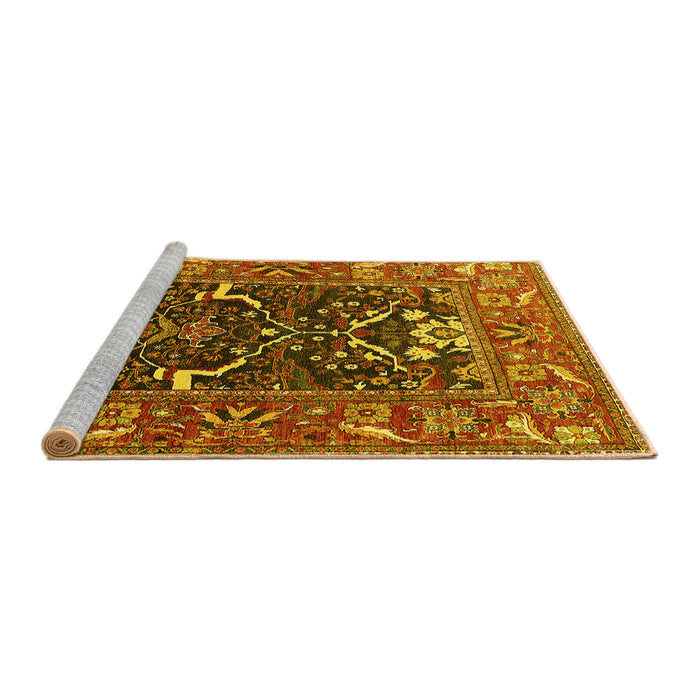 Sideview of Machine Washable Oriental Yellow Industrial Rug, wshurb1791yw