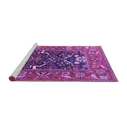 Sideview of Machine Washable Oriental Purple Industrial Area Rugs, wshurb1791pur