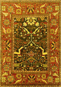 Oriental Yellow Industrial Rug, urb1791yw