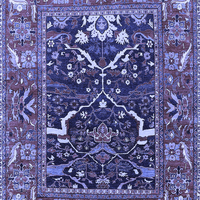 Machine Washable Oriental Blue Industrial Rug, wshurb1791blu
