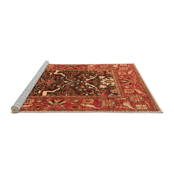 Sideview of Machine Washable Oriental Orange Industrial Area Rugs, wshurb1791org