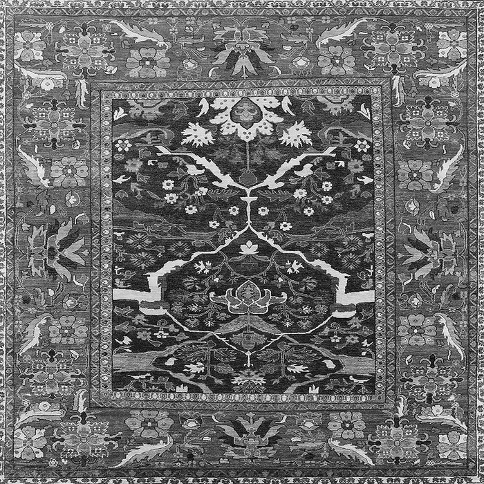 Square Machine Washable Oriental Gray Industrial Rug, wshurb1791gry
