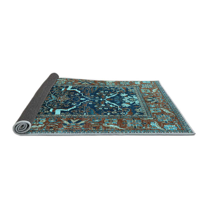 Sideview of Oriental Light Blue Industrial Rug, urb1791lblu