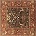 Square Oriental Brown Industrial Rug, urb1791brn