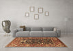 Machine Washable Oriental Brown Industrial Rug in a Living Room,, wshurb1791brn