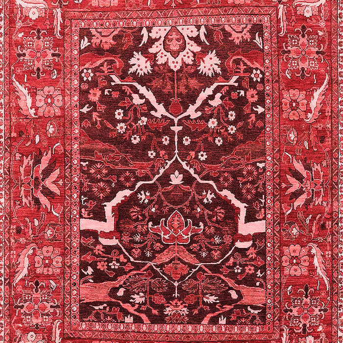 Machine Washable Oriental Red Industrial Rug, wshurb1791red