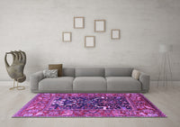 Machine Washable Oriental Purple Industrial Rug, wshurb1791pur