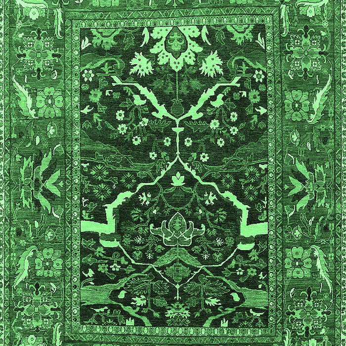 Oriental Emerald Green Industrial Rug, urb1791emgrn