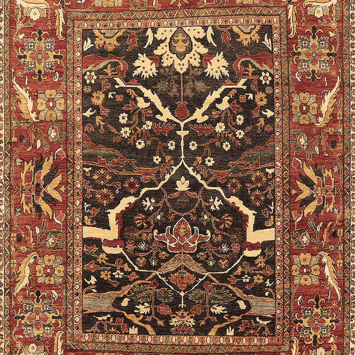 Machine Washable Oriental Brown Industrial Rug, wshurb1791brn