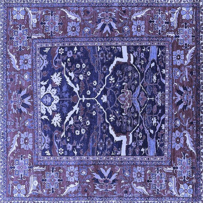 Square Oriental Blue Industrial Rug, urb1791blu