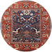 Round Mid-Century Modern Pink Oriental Rug, urb1791