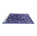 Sideview of Machine Washable Oriental Blue Industrial Rug, wshurb1791blu