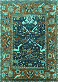 Oriental Turquoise Industrial Rug, urb1791turq