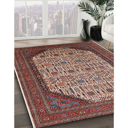 Machine Washable Industrial Modern Camel Brown Rug in a Family Room, wshurb1792
