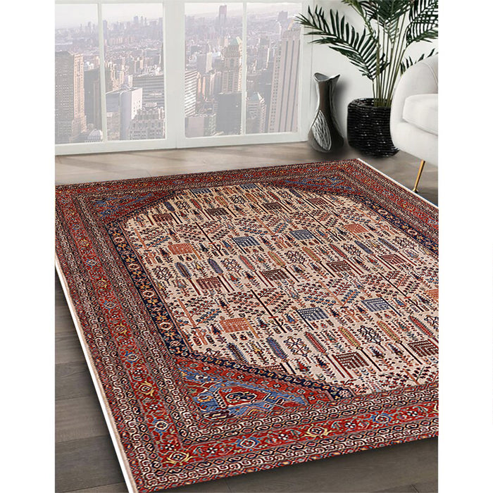 Machine Washable Industrial Modern Camel Brown Rug in a Family Room, wshurb1792