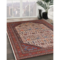 Mid-Century Modern Camel Brown Oriental Rug, urb1792