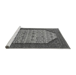 Sideview of Machine Washable Oriental Gray Industrial Rug, wshurb1792gry