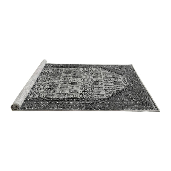 Sideview of Machine Washable Oriental Gray Industrial Rug, wshurb1792gry