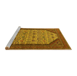 Sideview of Machine Washable Oriental Yellow Industrial Rug, wshurb1792yw