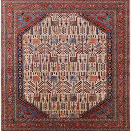 Square Machine Washable Industrial Modern Camel Brown Rug, wshurb1792