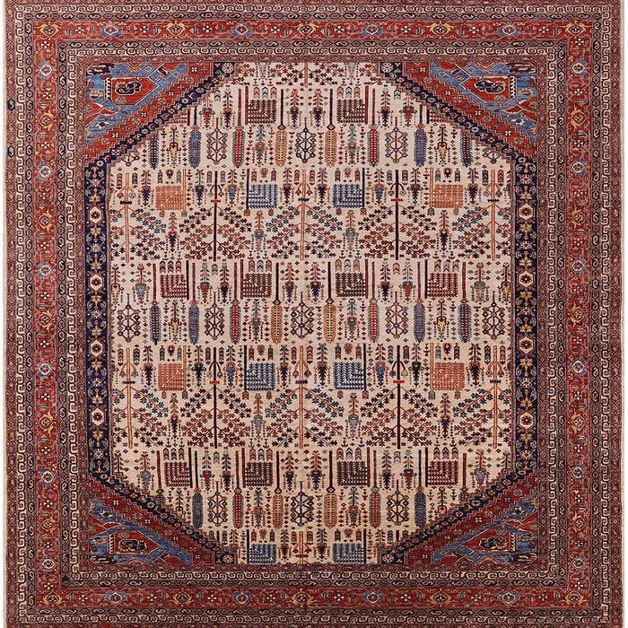 Square Machine Washable Industrial Modern Camel Brown Rug, wshurb1792