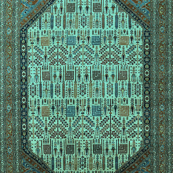 Machine Washable Oriental Turquoise Industrial Area Rugs, wshurb1792turq