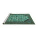 Sideview of Machine Washable Oriental Turquoise Industrial Area Rugs, wshurb1792turq