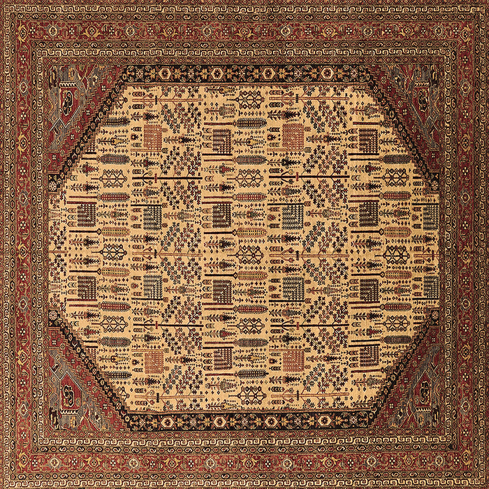 Square Oriental Brown Industrial Rug, urb1792brn