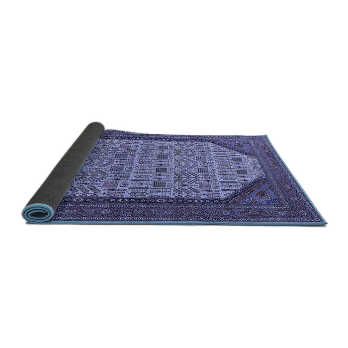 Sideview of Oriental Blue Industrial Rug, urb1792blu