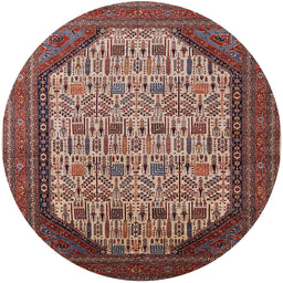 Round Machine Washable Industrial Modern Camel Brown Rug, wshurb1792