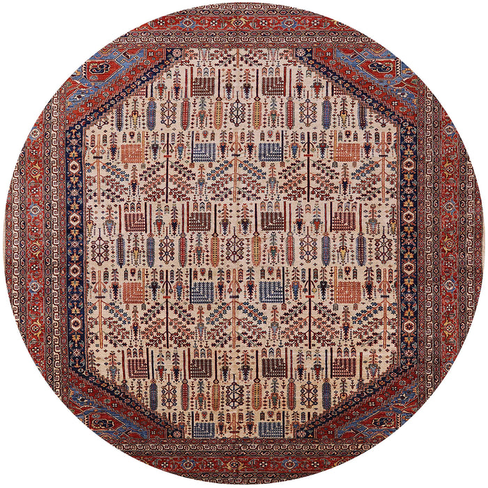 Round Machine Washable Industrial Modern Camel Brown Rug, wshurb1792