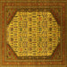 Square Oriental Yellow Industrial Rug, urb1792yw