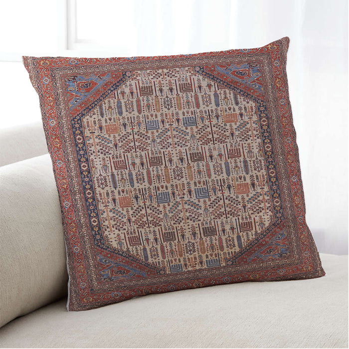 Lifestyle Image of Mid-Century Modern Urban Square Camel Brown Throw Pillow, 18 inch by 18 inch, pwurb1792