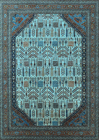 Oriental Light Blue Industrial Rug, urb1792lblu