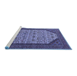 Sideview of Machine Washable Oriental Blue Industrial Rug, wshurb1792blu