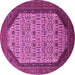 Round Oriental Pink Industrial Rug, urb1792pnk