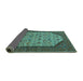 Sideview of Oriental Turquoise Industrial Rug, urb1792turq