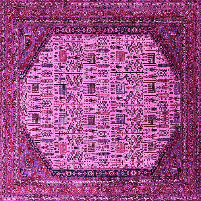 Square Oriental Pink Industrial Rug, urb1792pnk