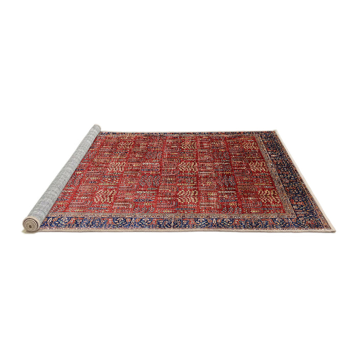 Sideview of Machine Washable Industrial Modern Red Rug, wshurb1793