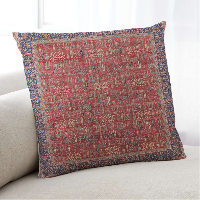 Lifestyle Image of Mid-Century Modern Urban Square Red Throw Pillow, 18 inch by 18 inch, pwurb1793