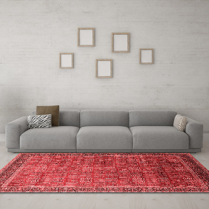 Industrial Red Washable Rugs