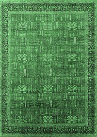 Oriental Emerald Green Industrial Rug, urb1793emgrn