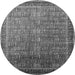 Round Oriental Gray Industrial Rug, urb1793gry